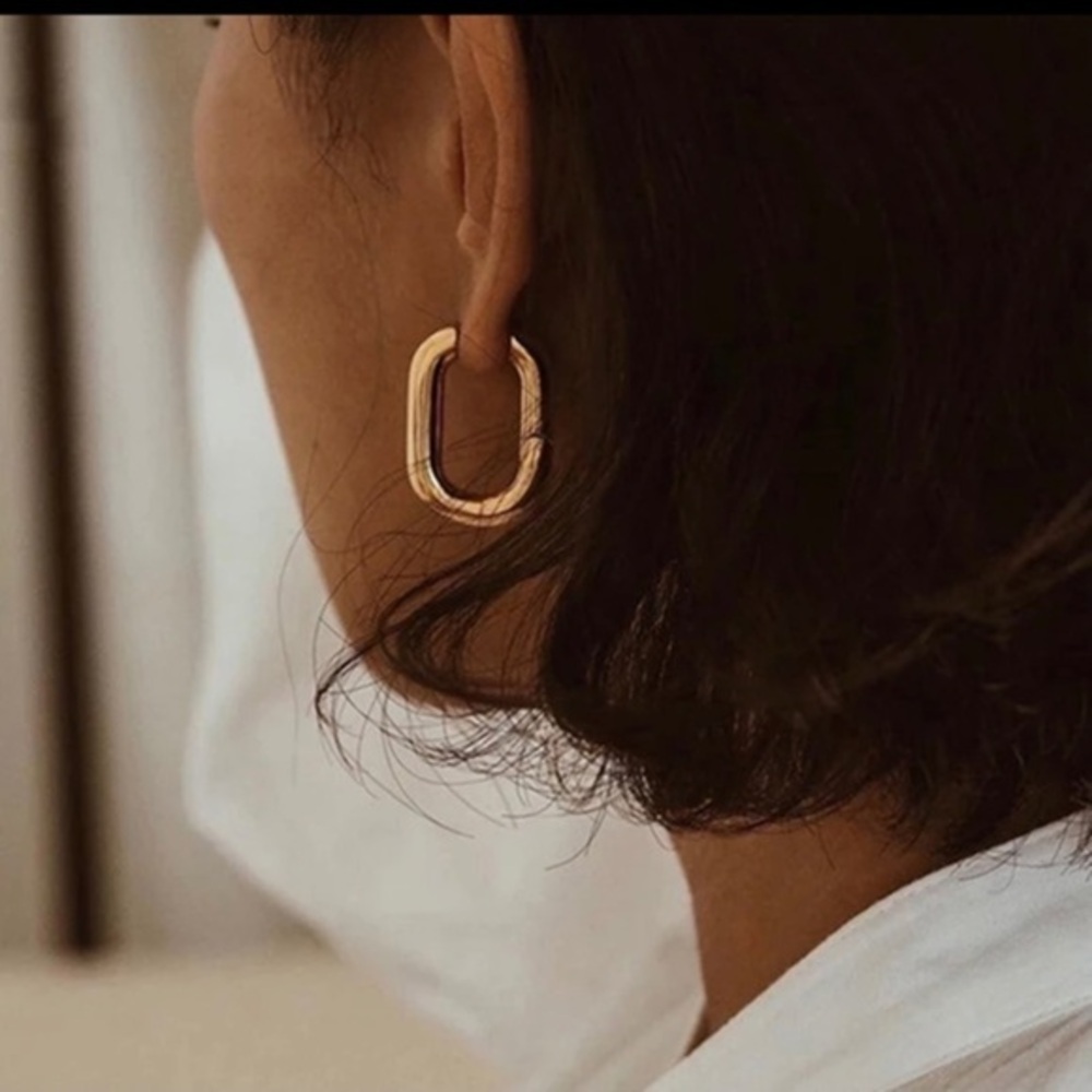 Geometrical Shaped Earrings, Dainty Hoop Earrings, Gold Hoop Earrings,Minimalist